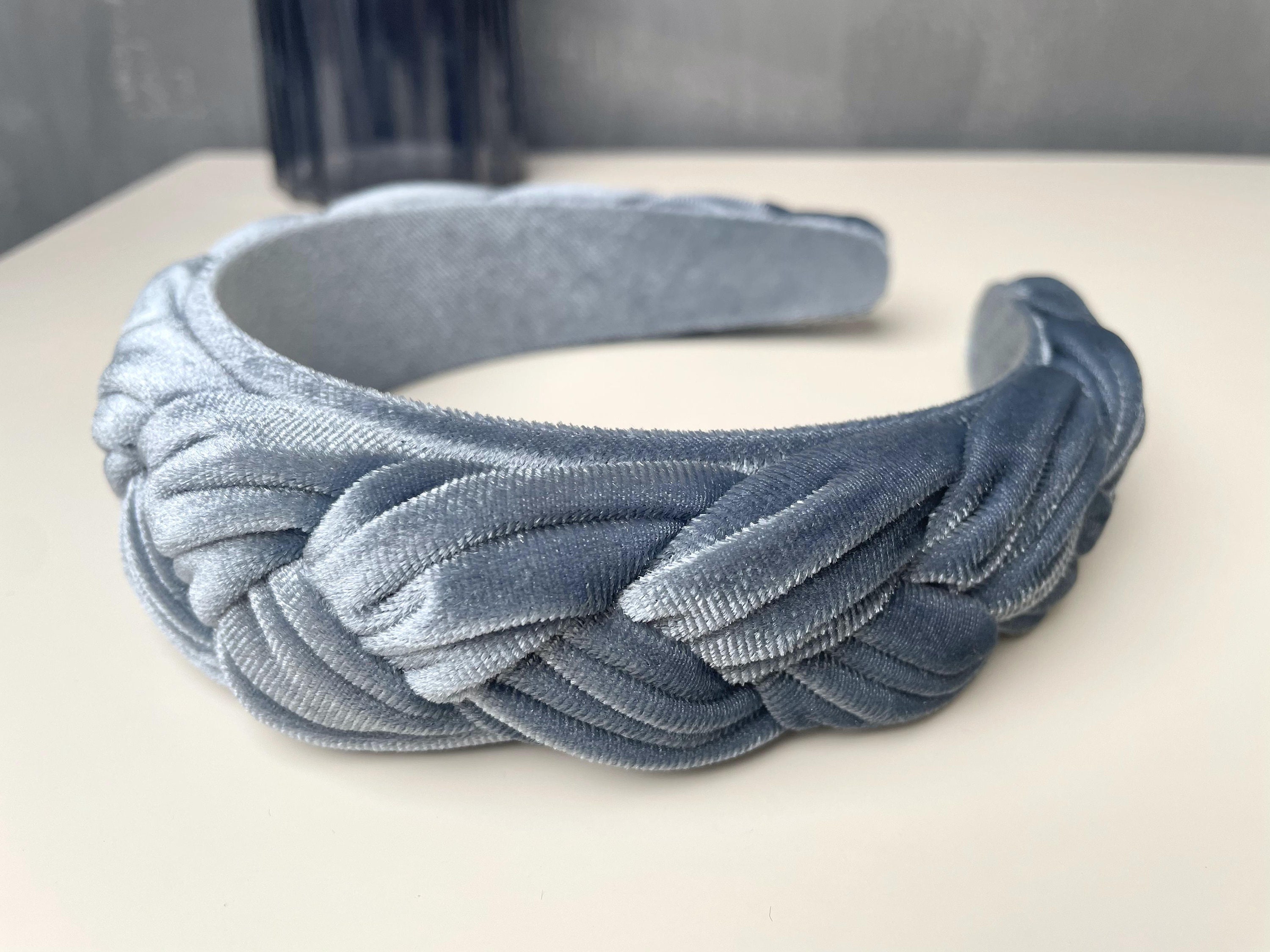 Velour Geflochtenes Haarband Für Damen – Grünes Vintage Headband, Breites Stirnband