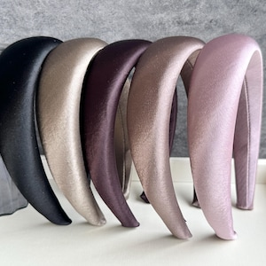 Hochwertige Satin Breite Stirnband Solid Color Stirnband Schwamm Stirnband Frauen Stirnband Einfache Haarschmuck Breites Stirnband