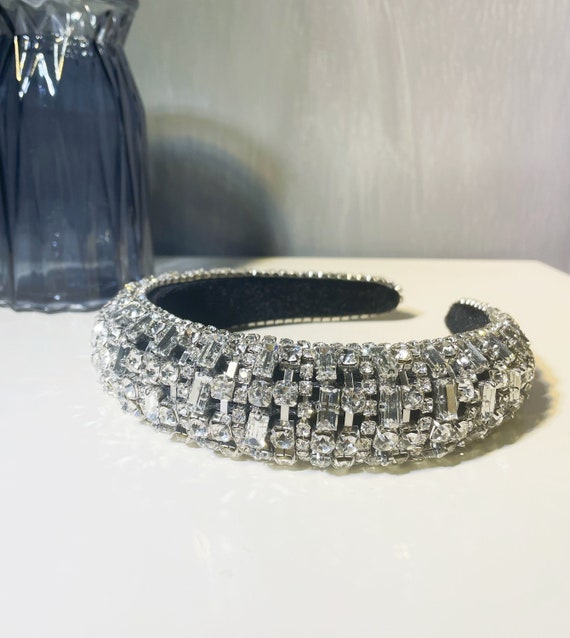 HZEYN - Diadema Acolchada Con Diamantes De Imitación Para Mujer