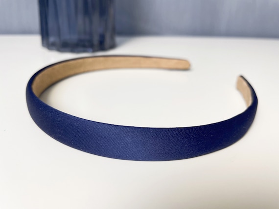 Cerchietto Per Capelli In Raso Blu Navy, Larghezza 2 Cm, Per Ragazze E Adolescenti, Taglia Unica