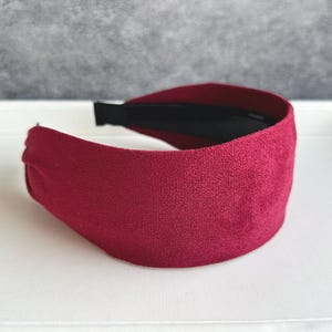 Wine Red Wide Headband,Vintage Hairband,Woman Wide Headband,Classic Cotton Headbands,Hair Band,Gift For Her