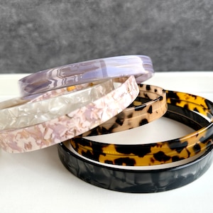 Vintage Schildpatt Acetat verstellbares Stirnband, dünne Leopard Stirnband, harte Stirnband, Acryl Stirnband, Frauen Haarband, Haar-Accessoires