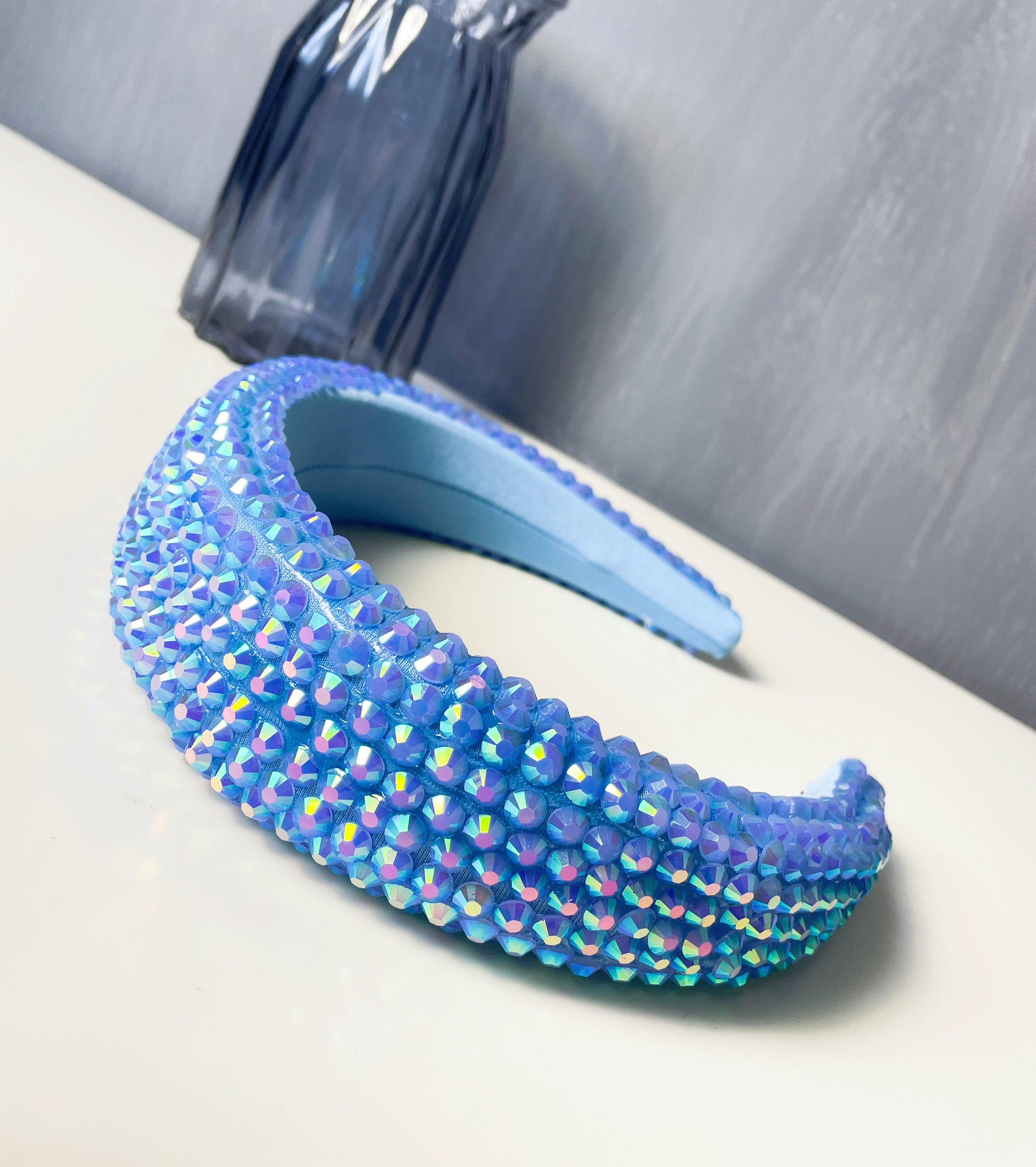 Navy Blue Rhinestone Headbands Bling Crystal Hair Accessory Etsy UK