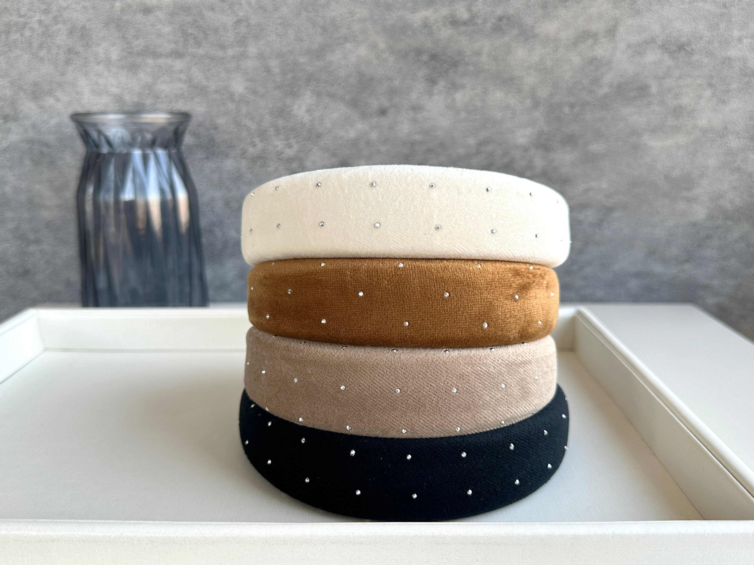 Velvet Padded Headband,glitter Rhinestone Headband,thick