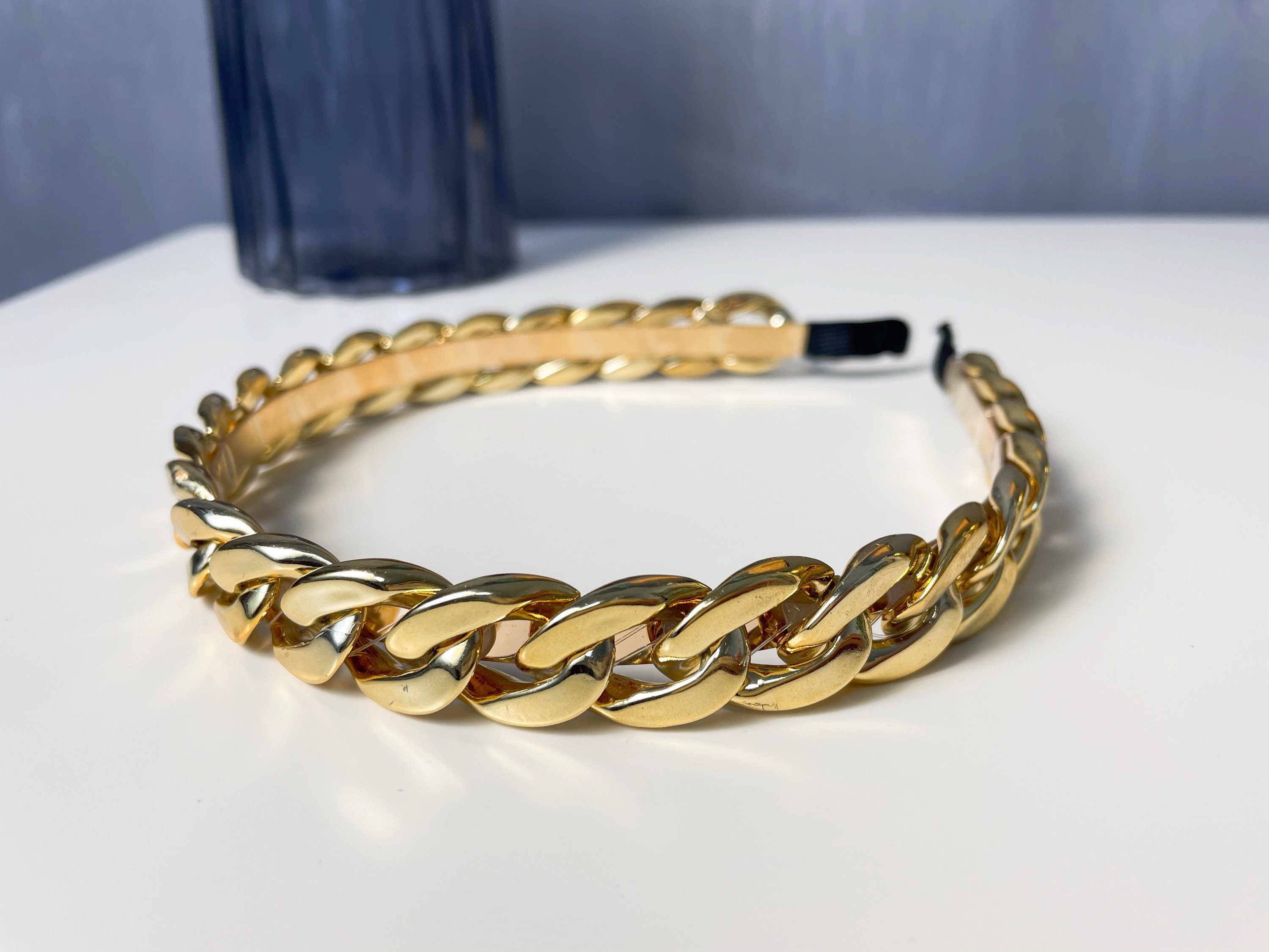 Gold Acrylic Metal Headband Women Chain Hair band Fashion Hair Hoops Gift for Her