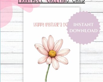 Printable Mother's Day Flower Card: 5x7 Blank Template (PDF & JPG) | #427