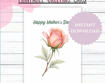 Tarjeta floral para el Día de la Madre: 5x7, imprimible con sobre (PDF y JPG) / N.° 433