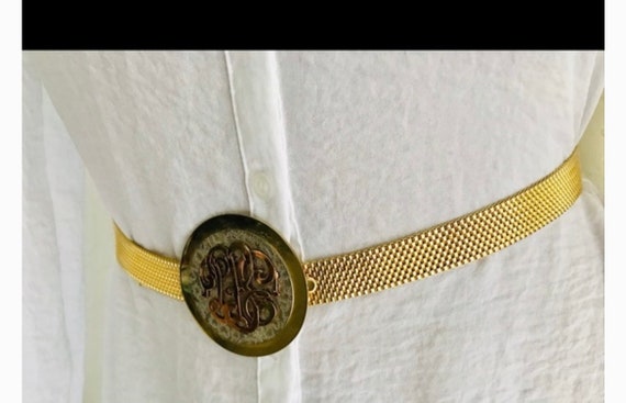 Chic Vintage 70’s Metal Filigree DISCO ERA Belt - image 8