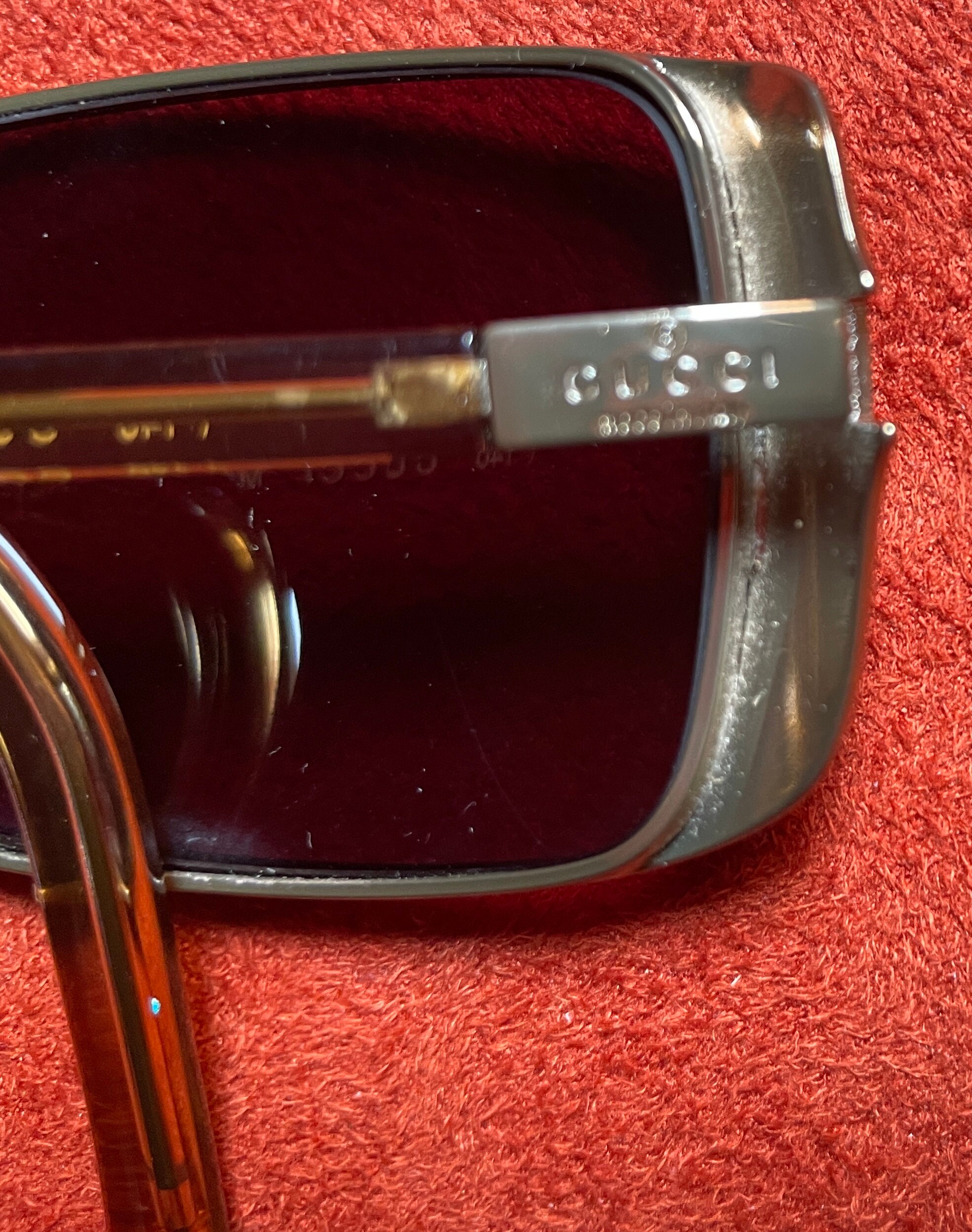 Vintage 90s GUCCI EYEGLASS Frame With Engraved LOGO Made in  display picture 3