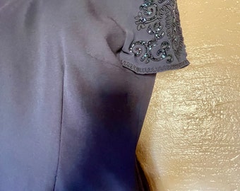 Chic Vintage 90s DONNA MORGAN Beaded Sleeve DRESS Size 6 - Etsy