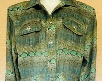 VINTAGE jas en broek met slangenleer uit de jaren 90 S M