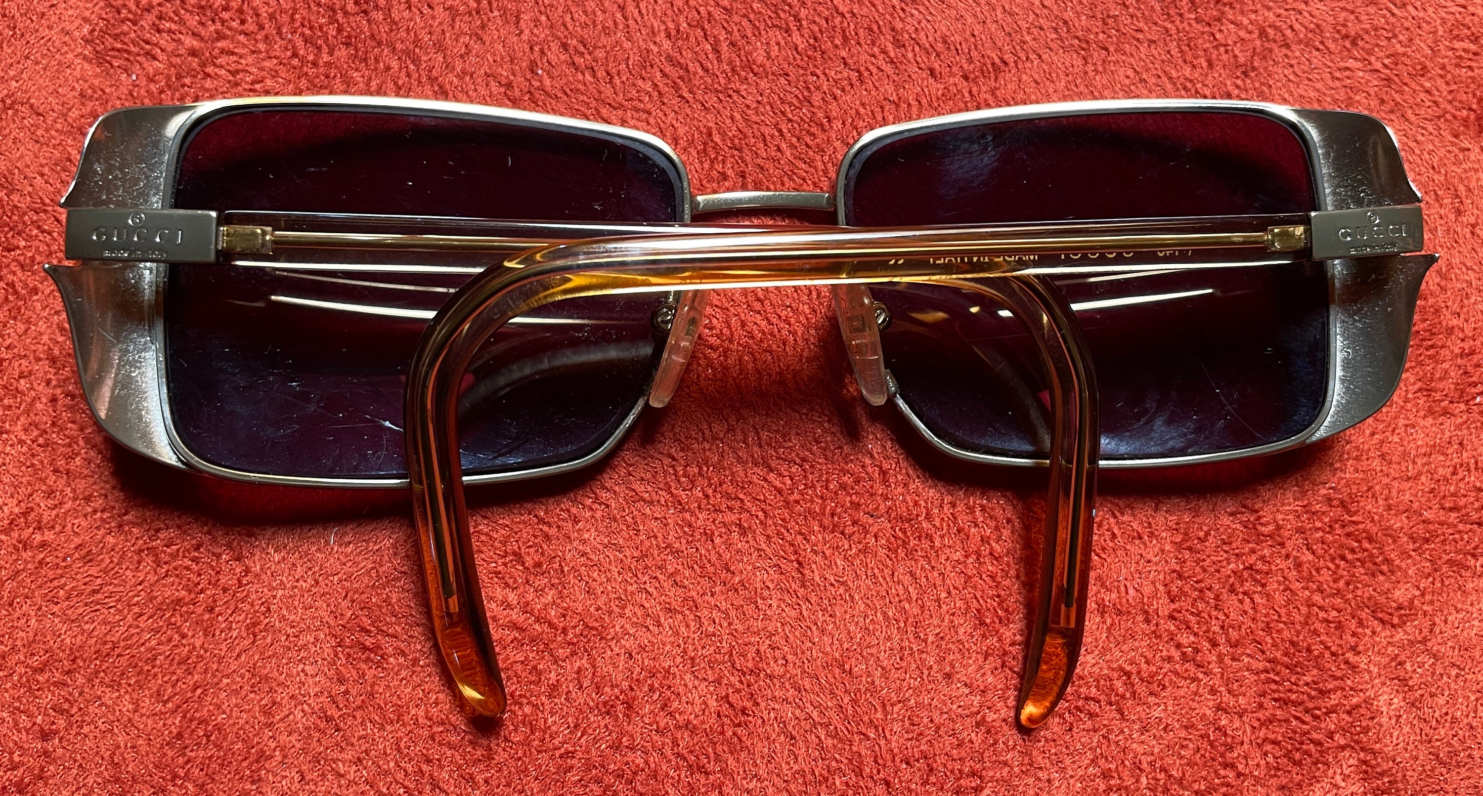 Vintage 90s GUCCI Ophthalmic EYEGLASS FRAME With Engraved LOGO Made in ITALY Gucci 2636 6VE – Vintage Frames Company main image 4