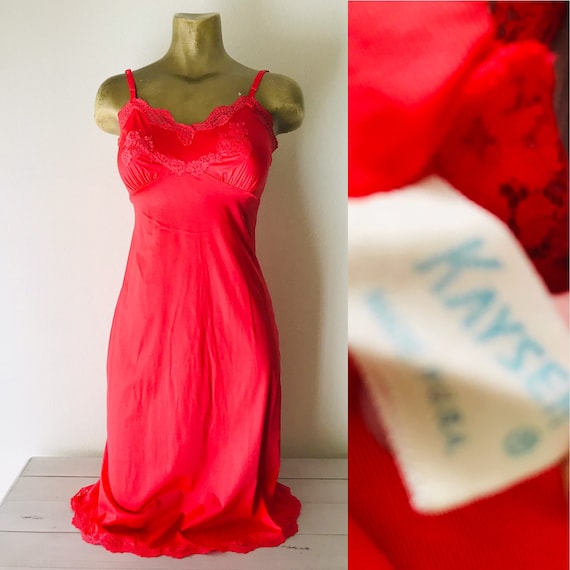 Vintage 60’s KAYSER Coral Chemise SLIP Size 32