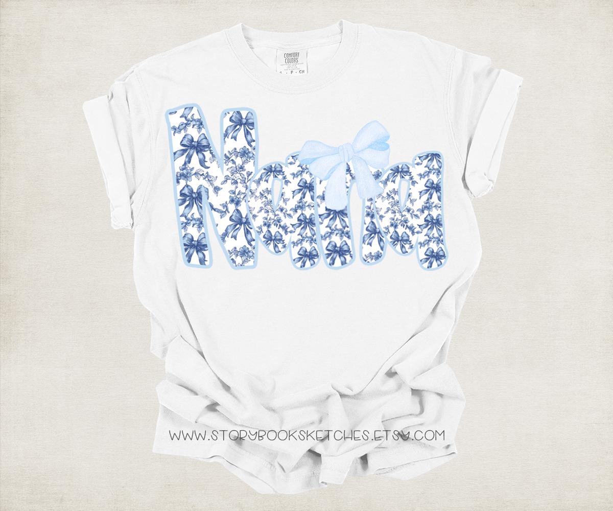 Blue Bow Toile Alphabet Pack PNG | Digital Download | Grandmillennial ...
