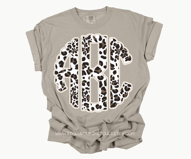 Monogram Leopard Muted Leopard Monogram PNG | Digital Download | Full Alphabet | Neutral ...