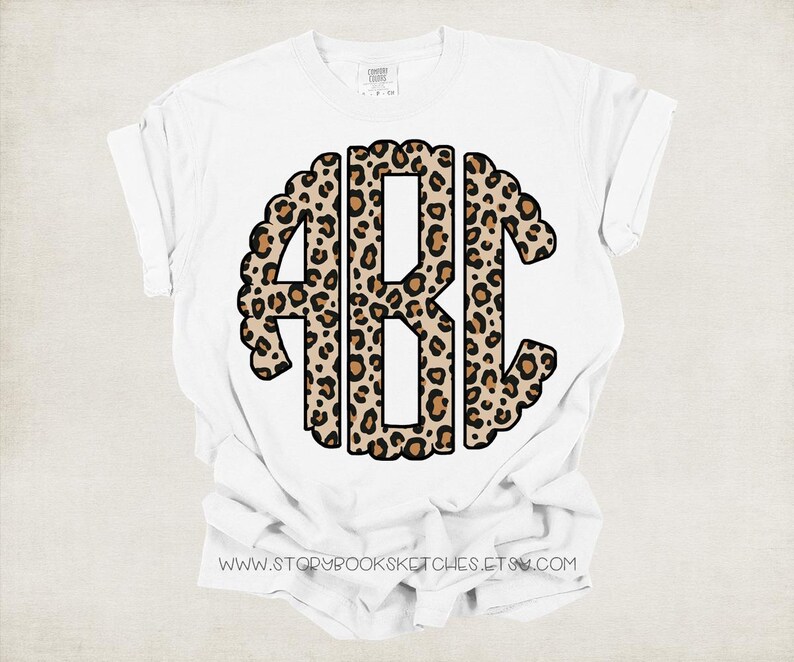 Leopard Print Monogram Traditional Leopard Monogram PNG | Digital Download | Classic Tan and ...