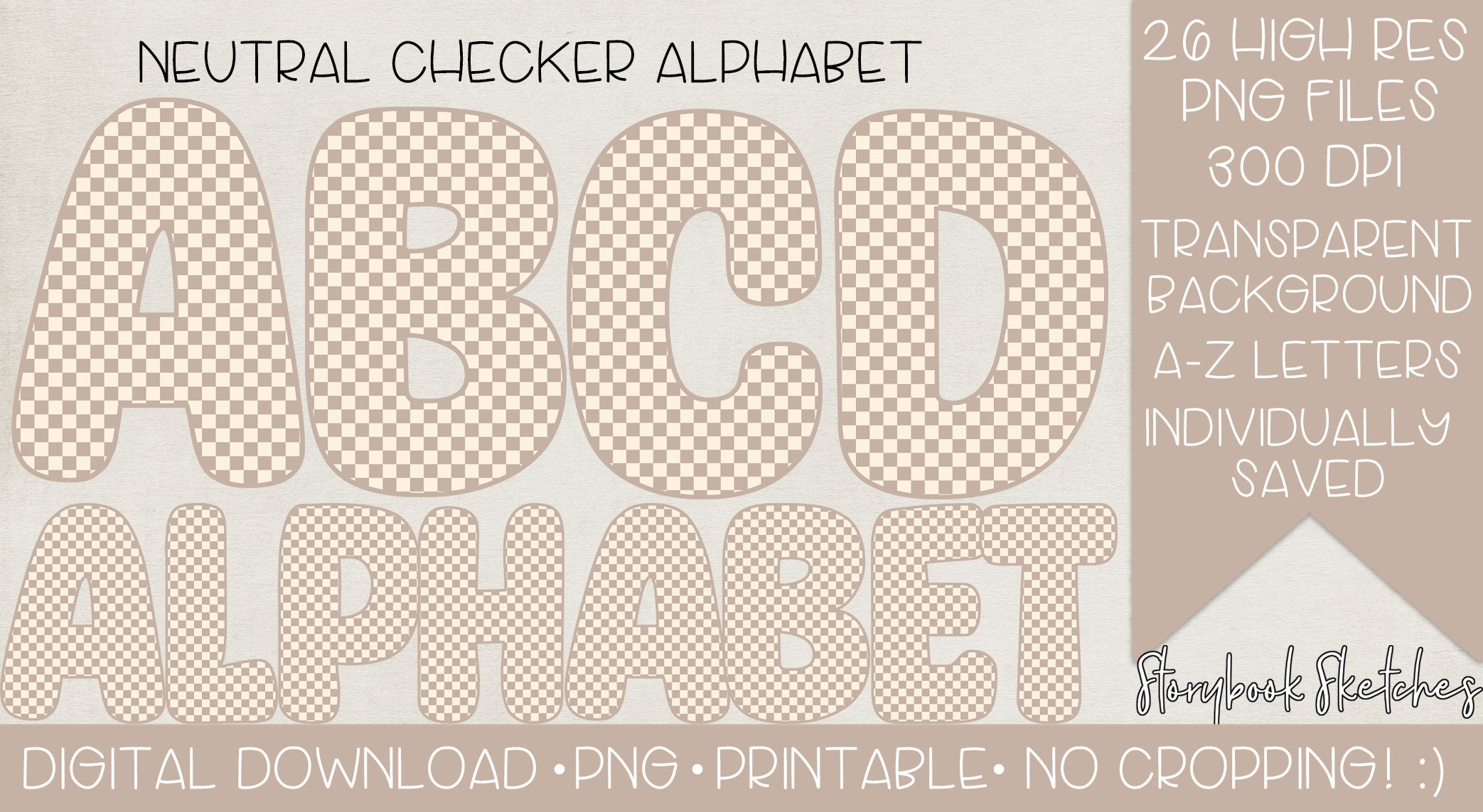 Background Checking Lettering Neutral Check Alphabet Set A-Z | Digital Download | 26 Individually ...