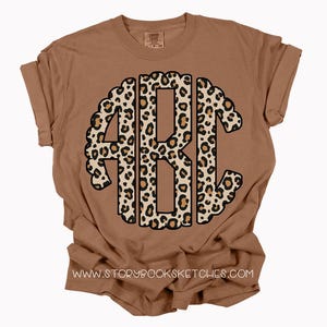 Monogram Leopard Traditional Leopard Monogram PNG | Digital Download | Classic Tan and ...