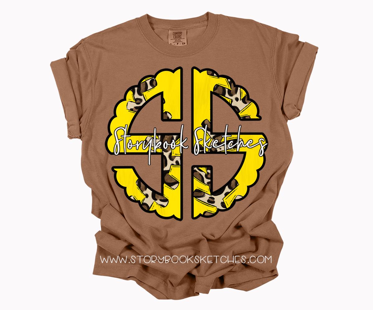 Monogram Rattler Leopard Softball Scallop Monogram PNG | Digital Download | Softball ...