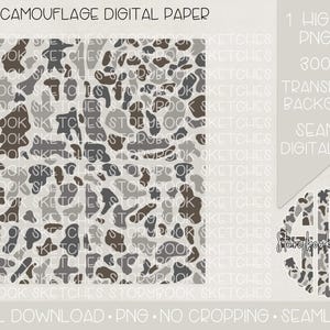 Seamless Grey Camouflage Digital Paper PNG | Digital Download | Seamless Gray Camouflage Digital Paper PNG | Gray Hunter Camo Seamless Png