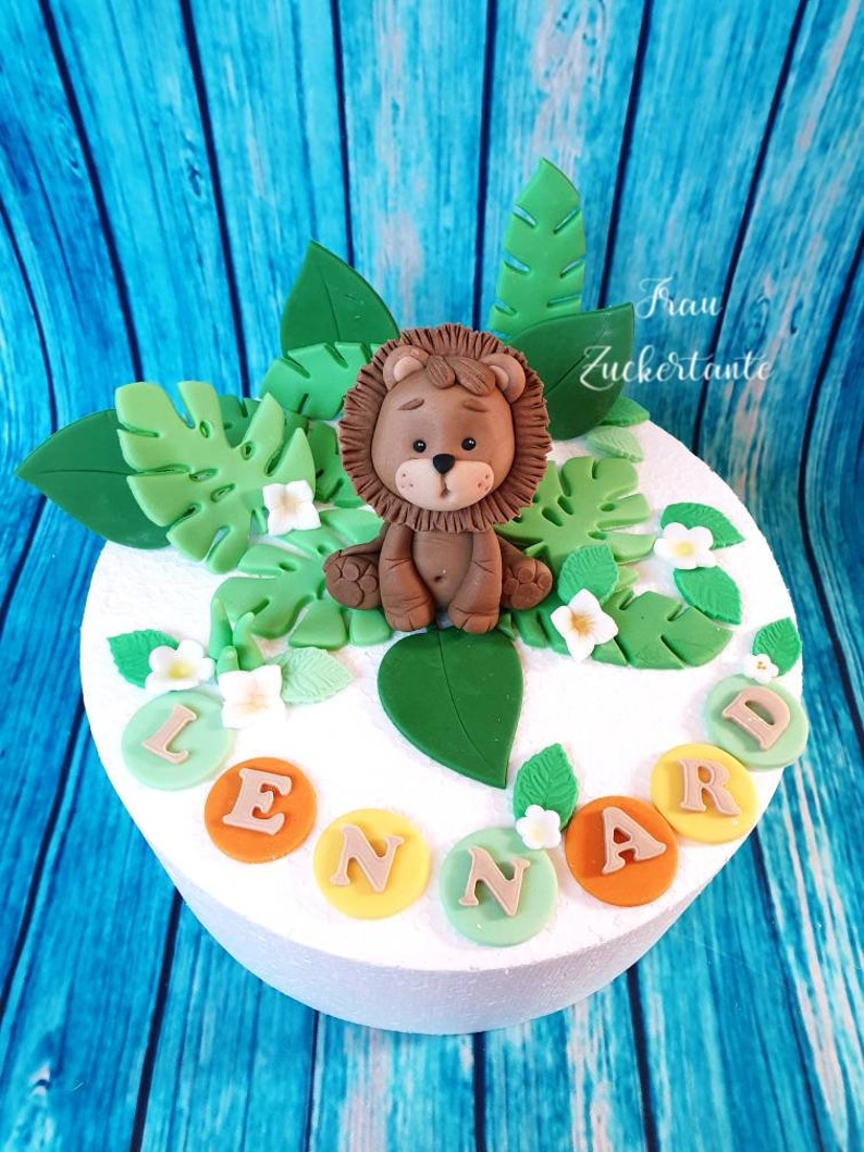 Niedliche Löwen-Figur Aus Harz – 3D-Kuchendekoration Für Geburtstag, Baby Shower & Deko, 6,5 X 5,5 Cm