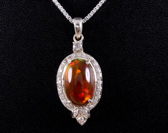Handmade Ethiopian Opal Pendant, Sterling Silver Gemstone Jewelry, October Birthstone