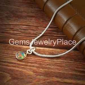 100% Opal Necklace, Gift For Her, Jewelry  October Birthstone Pendant, Genuine Ethiopian Opal Pendant, Black fire Opal Pendant,