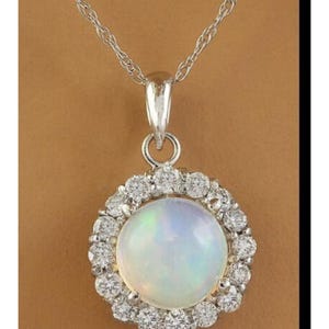 Ethiopian Opal Pendant, 925 Sterling Silver Necklace, October Birthstone