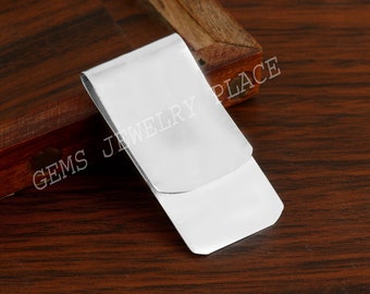 Plain Silver Money Clips, Cash Holder Wallet For Men, Silver Money Clip, personalized Name Money Clips, Customize Name Wallet For Men