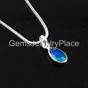 Pendentif opale en argent sterling, véritable collier d&#39;opale, cadeau pour elle, bijoux pendentif pierre de naissance octobre, véritable pendentif opale éthiopienne,
