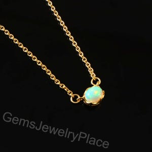 Sterling Silber vergoldet echte äthiopische Opal Anhänger, Oktober Geburtstag Geschenk, Edelstein Schmuck, Opal kleiner Anhänger, echter Stein Schmuck