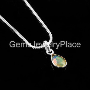 Opale 100 % éthiopienne | Opale bleue | Pendentif opale | Opale de pierre précieuse | Collier authentique | Pendentif opale | Collier d&#39;opale | Fabrication de bijoux