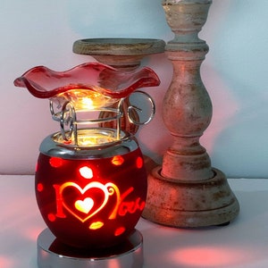 Valentine's I Love You Plug In Electric Oil & Wax Burner!! Tart Melt Warmer! Wax Melt Warmer! Valentine's Burner! I love you. Valentine's