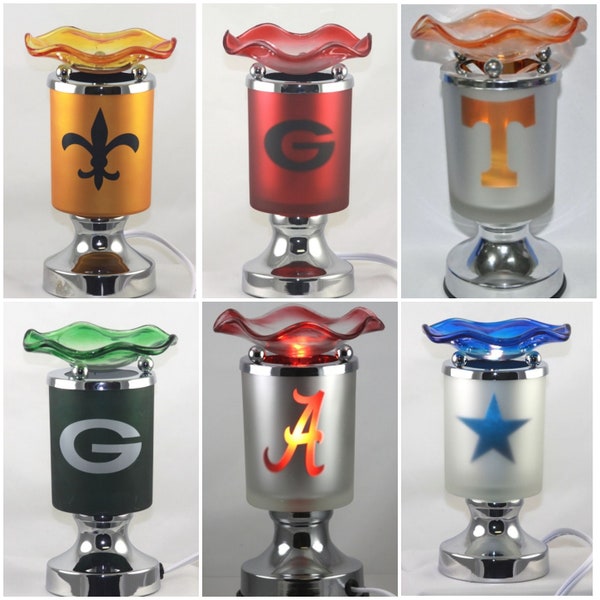 Sports Inspired Electric Touch Fragrance Burner! Tart & Wax Warmer! Bulldogs! New Orleans Saints! Alabama