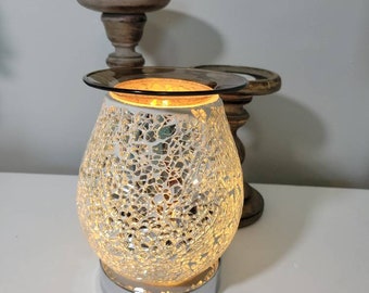 Crackle Glass Electric Oil Warmer with Touch Dimmer