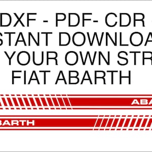 Fiat Abarth  Stickers file Stripes Svg Pdf Eps Ai  Dxf instant download Fiat Abarth Stripes DIY Stripes Graphics