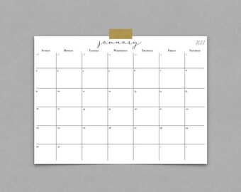 Druckbarer Kalender 2022 | Digitaler Monatsplaner 2022 | Sofort Download | Digitales PDF | Minimalistisch