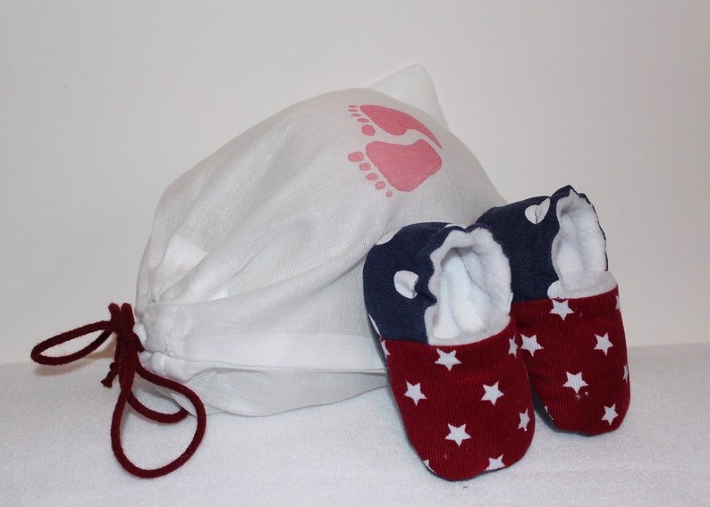 red and blue starry and spotty slippers Children/'s fleece lined
