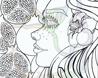 Persephone adult coloring page