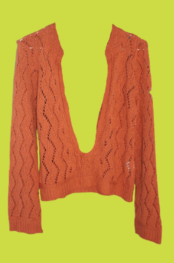 Orange Knit Top L