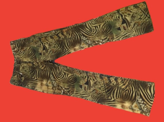 African Zebra Print Pants M