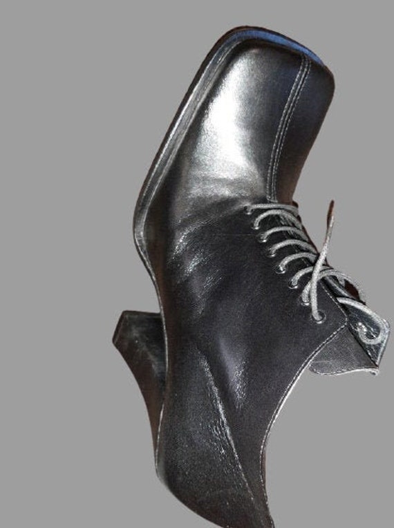 Black Laced Booties Heels 40