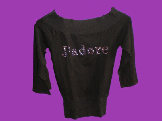 Black and Pink Strass J'adore Top S