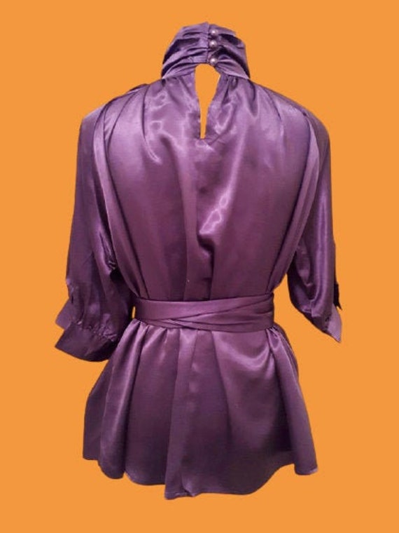 Purple Satin Blouse M
