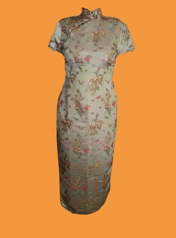 mandalay embroidered cheongsam dress
