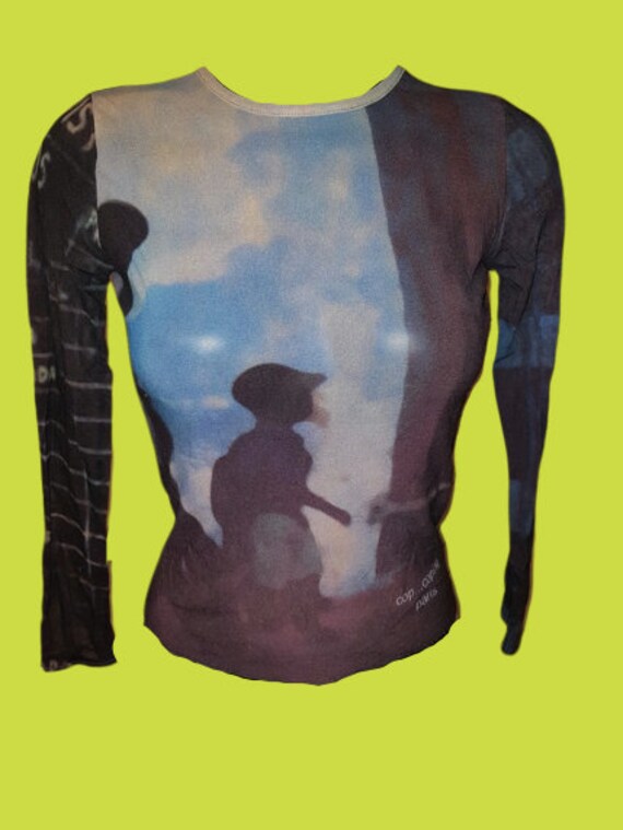 Blue and Black Kids Mesh Tee Shirt S or L