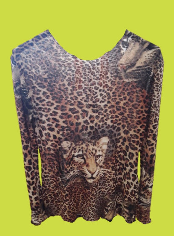 Leopard Mesh Top M