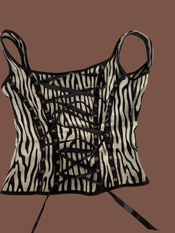 Zebra Print Laced Tank Top M