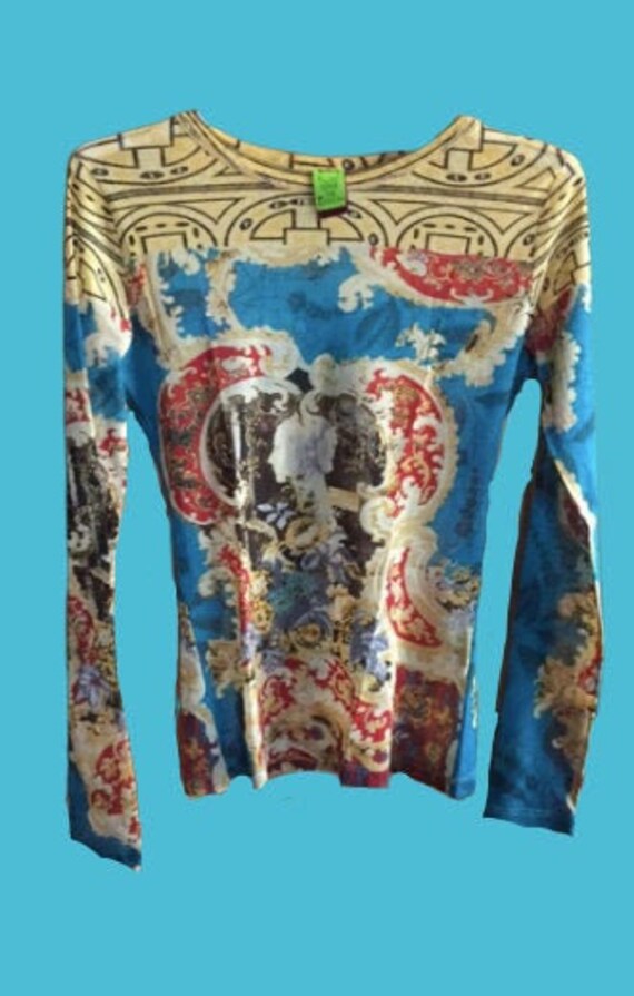 Blue Antic Mesh Top Tee Shirt M