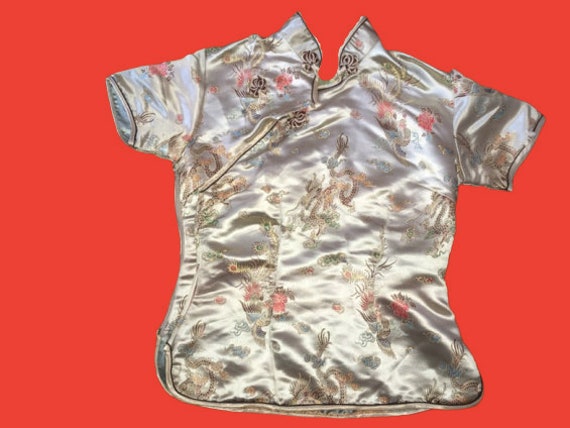 Satined Chinese Dragon Top M